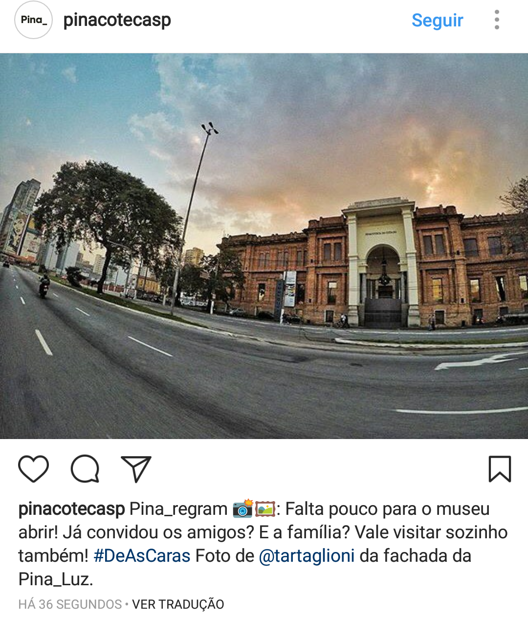 Leia mais sobre o artigo Minha foto no perfil da Pinacoteca São Paulo